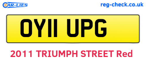 OY11UPG are the vehicle registration plates.