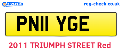 PN11YGE are the vehicle registration plates.