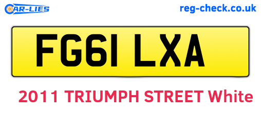 FG61LXA are the vehicle registration plates.