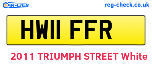 HW11FFR are the vehicle registration plates.