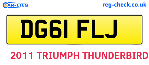 DG61FLJ are the vehicle registration plates.