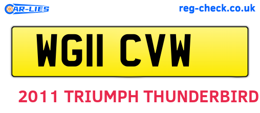 WG11CVW are the vehicle registration plates.