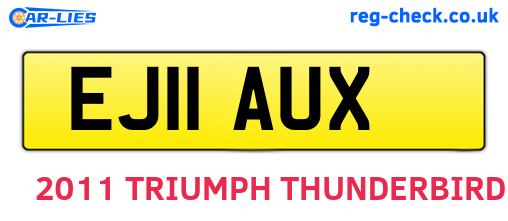 EJ11AUX are the vehicle registration plates.