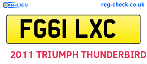 FG61LXC are the vehicle registration plates.