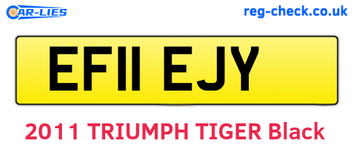 EF11EJY are the vehicle registration plates.