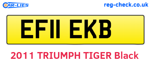 EF11EKB are the vehicle registration plates.