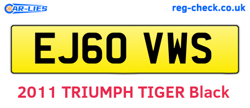 EJ60VWS are the vehicle registration plates.