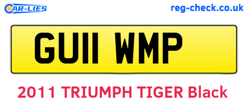 GU11WMP are the vehicle registration plates.