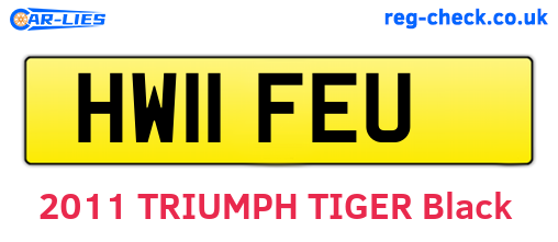 HW11FEU are the vehicle registration plates.