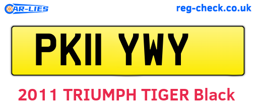 PK11YWY are the vehicle registration plates.