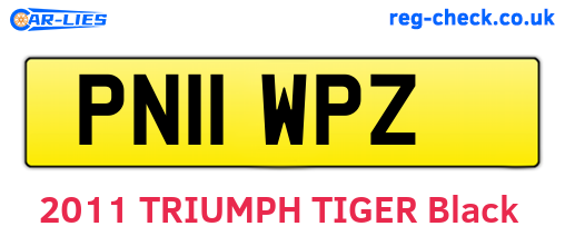 PN11WPZ are the vehicle registration plates.