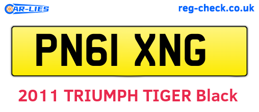 PN61XNG are the vehicle registration plates.