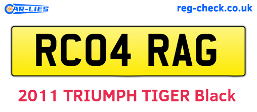 RC04RAG are the vehicle registration plates.