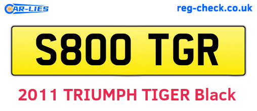 S800TGR are the vehicle registration plates.