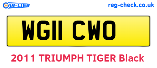 WG11CWO are the vehicle registration plates.