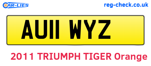 AU11WYZ are the vehicle registration plates.