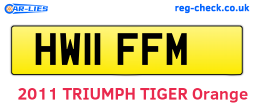 HW11FFM are the vehicle registration plates.