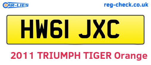 HW61JXC are the vehicle registration plates.