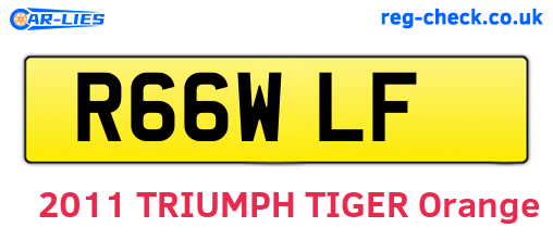 R66WLF are the vehicle registration plates.