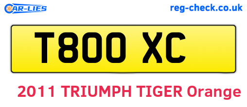 T80OXC are the vehicle registration plates.