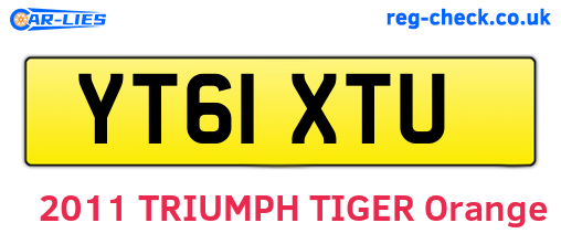 YT61XTU are the vehicle registration plates.