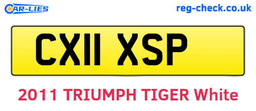 CX11XSP are the vehicle registration plates.