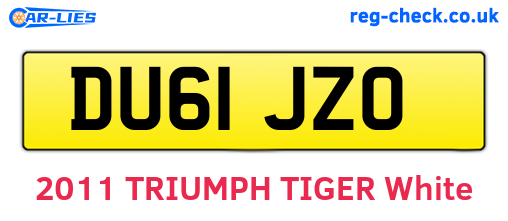 DU61JZO are the vehicle registration plates.