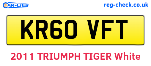 KR60VFT are the vehicle registration plates.