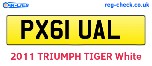 PX61UAL are the vehicle registration plates.
