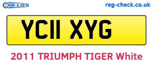 YC11XYG are the vehicle registration plates.