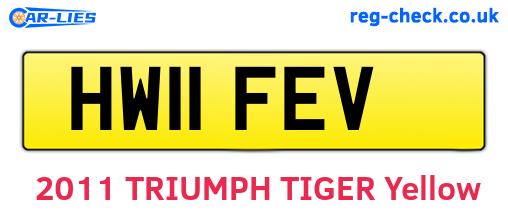 HW11FEV are the vehicle registration plates.