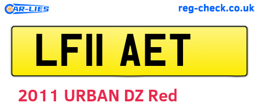 LF11AET are the vehicle registration plates.