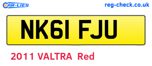 NK61FJU are the vehicle registration plates.