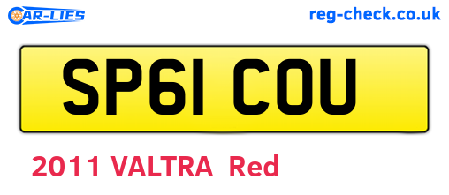 SP61COU are the vehicle registration plates.