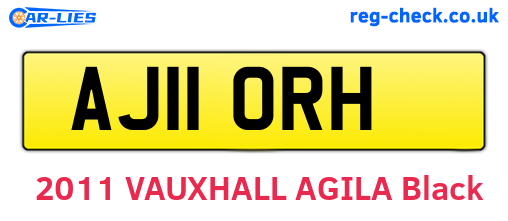 AJ11ORH are the vehicle registration plates.