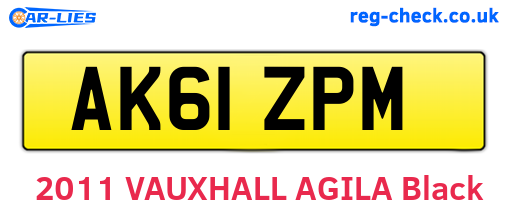 AK61ZPM are the vehicle registration plates.