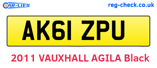 AK61ZPU are the vehicle registration plates.