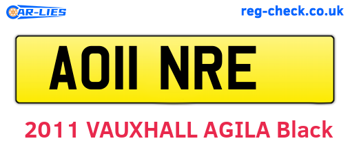 AO11NRE are the vehicle registration plates.