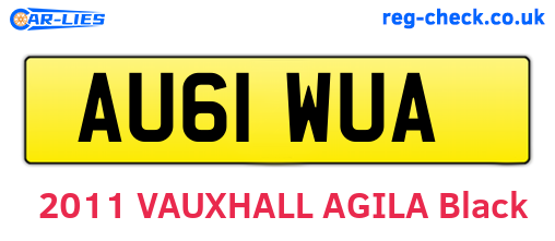 AU61WUA are the vehicle registration plates.