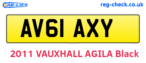 AV61AXY are the vehicle registration plates.