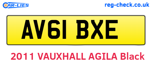 AV61BXE are the vehicle registration plates.