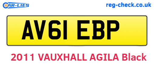 AV61EBP are the vehicle registration plates.