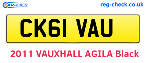 CK61VAU are the vehicle registration plates.