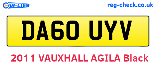 DA60UYV are the vehicle registration plates.