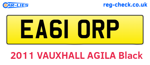 EA61ORP are the vehicle registration plates.