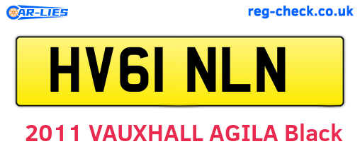 HV61NLN are the vehicle registration plates.