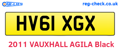 HV61XGX are the vehicle registration plates.