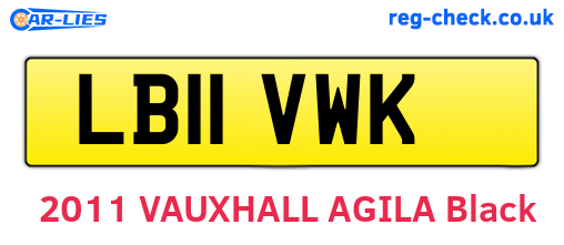 LB11VWK are the vehicle registration plates.