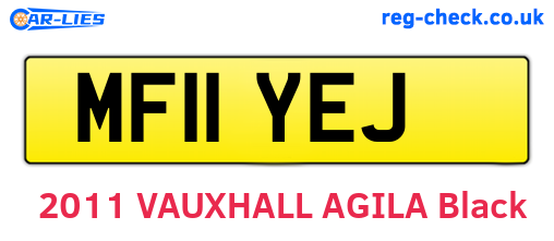 MF11YEJ are the vehicle registration plates.