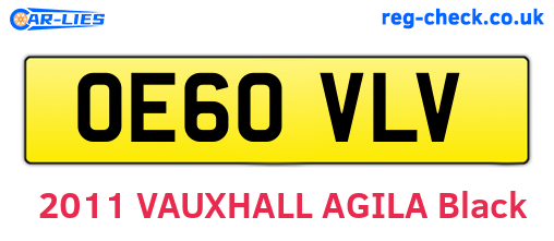OE60VLV are the vehicle registration plates.